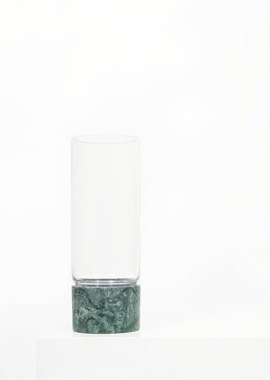 Empress Green Marble and Glass Vase - Black Sheep (White Light)