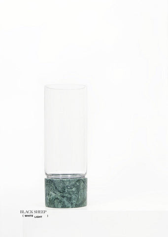 Empress Green Marble and Glass Vase - Black Sheep (White Light)