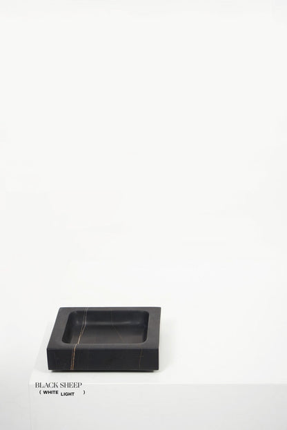 Lauren Black Marble Square Tray - Black Sheep (White Light)