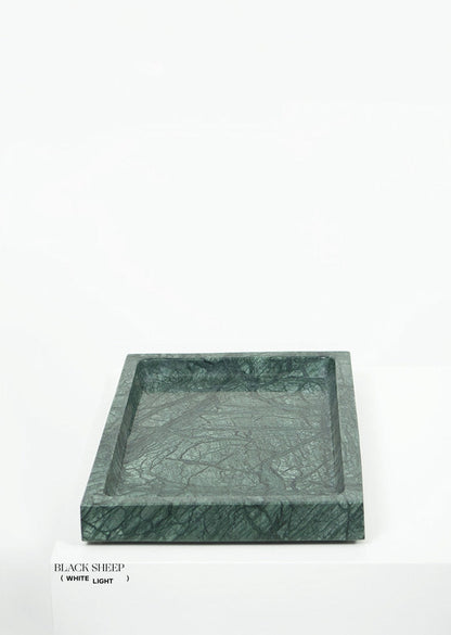 Empress Green Marble Large Rectangular Tray - Black Sheep (White Light)