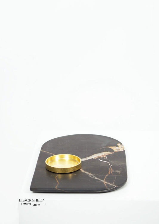 Lauren Black Marble Serving Tray - Black Sheep (White Light)