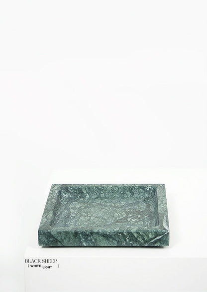Empress Green Marble Square Tray - Black Sheep (White Light)