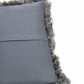 Rectangular Grey Gotland Sheepskin Pillow Cover - Black Sheep (White Light)