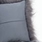 Rectangular Silver Icelandic Sheepskin Pillow Cover - Black Sheep (White Light)
