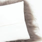 Rectangular Mineral Icelandic Sheepskin Pillow Cover - Black Sheep (White Light)