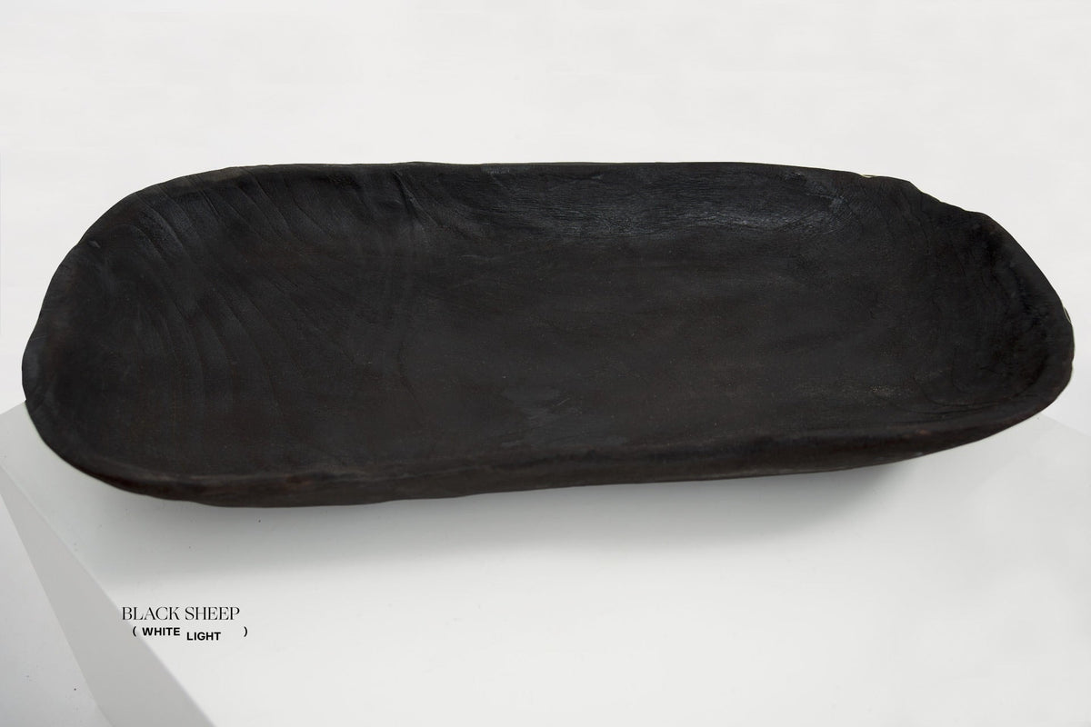 Burnt Teak Oval Vessel - Black Sheep (White Light)