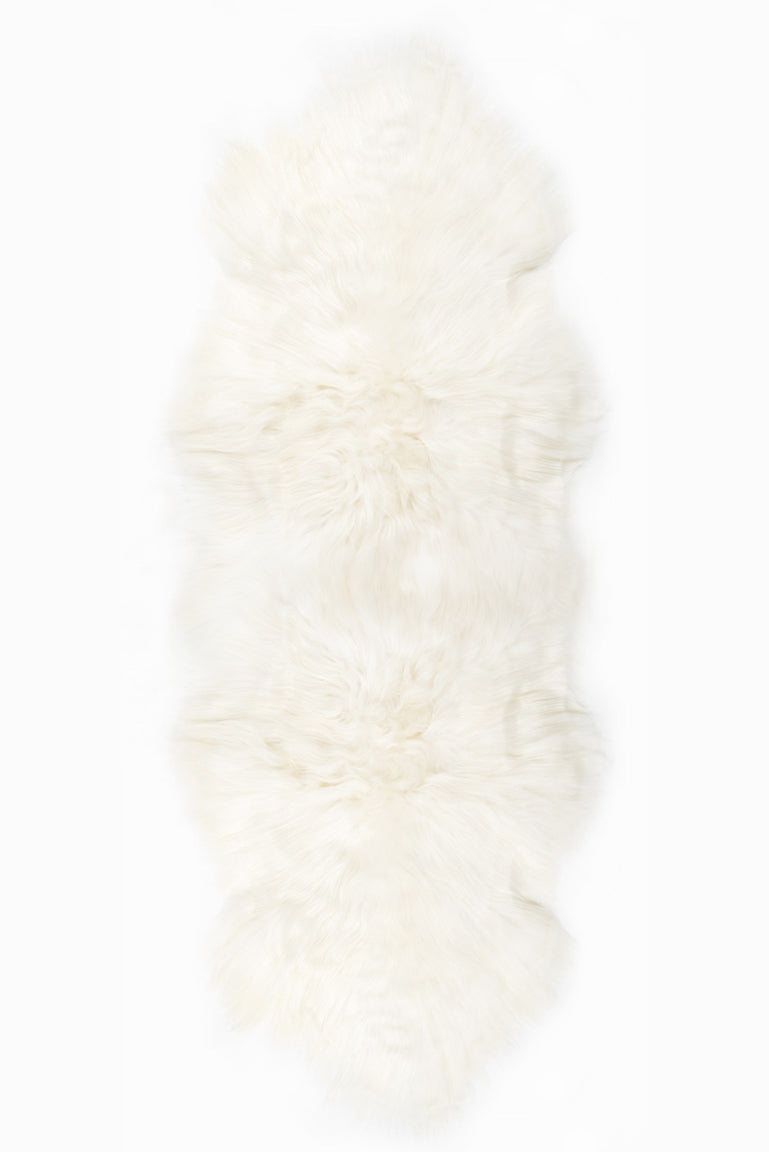 Double White Icelandic Sheepskin - Black Sheep (White Light)