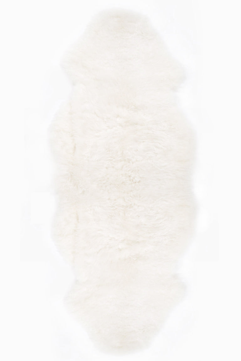 Shorn Double White Icelandic Sheepskin - Black Sheep (White Light)